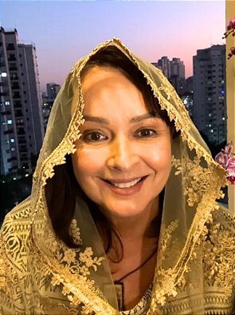 Véu Luxo dourado Stella Matutina Véu da Myrian Rios