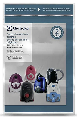 Descartavel Electrolux | Kit 3 Sacos  - Modelos: One, Trio, Max Trio, Go!, Ingenio, Twenty e Sonic