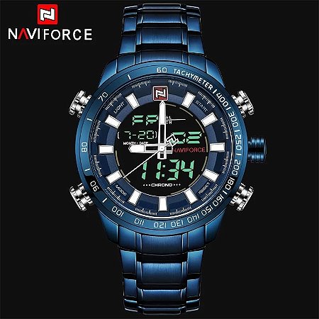 Relógio Masculino Naviforce Inoxidável À Prova D' Água Ref-NF9093 BE BE