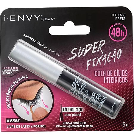 Cola para Cílios i-Envy Super Fixação 48h Preta - Kiss NY