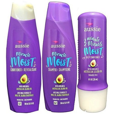 Kit Miracle Moist with Avocado 360ml - Aussie