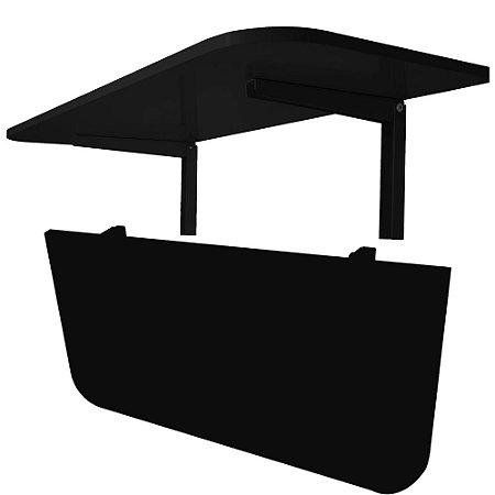 Mesa De Parede Dobrável Com Suporte 100x50cm Preta