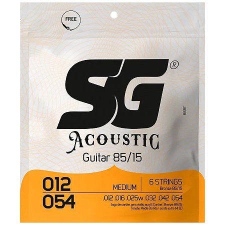 Jogo De Cordas para Violão Aço 012 SG Bronze
