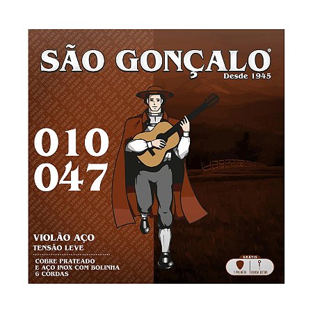Jogo De Cordas para violão Aço 010 São Gonçalo