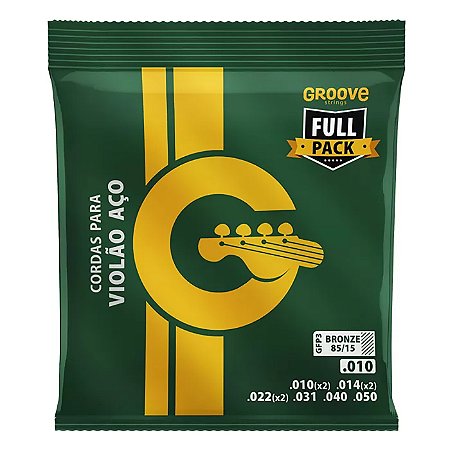 Jogo de cordas p/ violão Groove 0.010 85/15 c/ 3 extras-GPF3