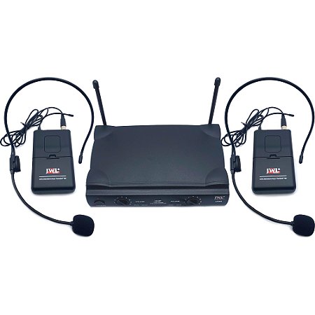 Microfone Sem fio Duplo Headset JWL U-585HH UHF