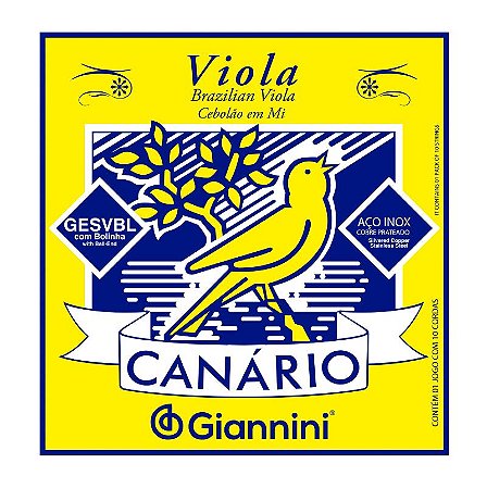 Jogo De Cordas Giannini Viola Canario Leve Gesvbl
