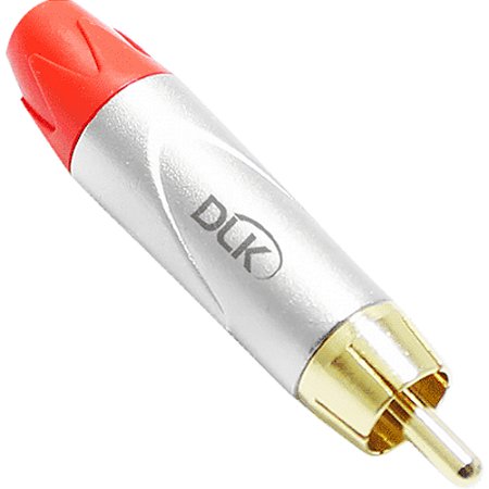 Conector Plug RCA Bucha Vermelha 6mm (10 pc)