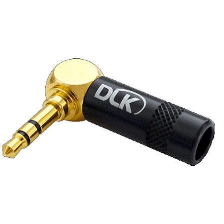 Conector Plug P2 Estereo 90° dourado 6mm Capa preta Datalink