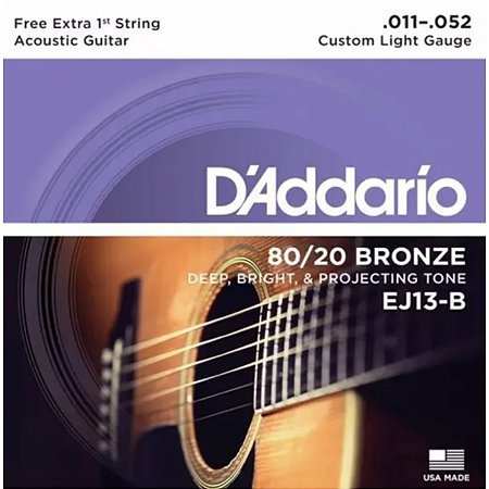 Jogo De Cordas para Violão Aço 011 Bronze D´addario