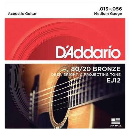 Jogo De Cordas para Violão Aço 013 Bronze D´addario