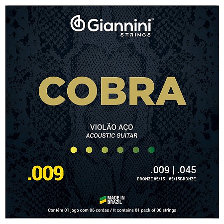 Jogo De Cordas Giannini Violão Aço 009 Cobra Geewak