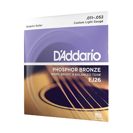 Jogo De Cordas para Violão Aço 011 D’Addario Phos Brze EJ26