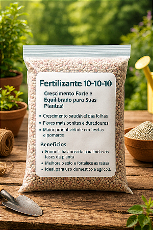 Fertilizante Adubo NPK 10.10.10 Premium Granulado 5kg
