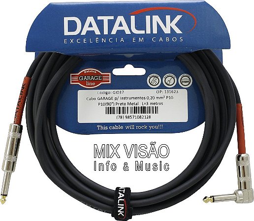 Cabo Para Guitarra Cabo para Violão 3 Metros P10L Datalink