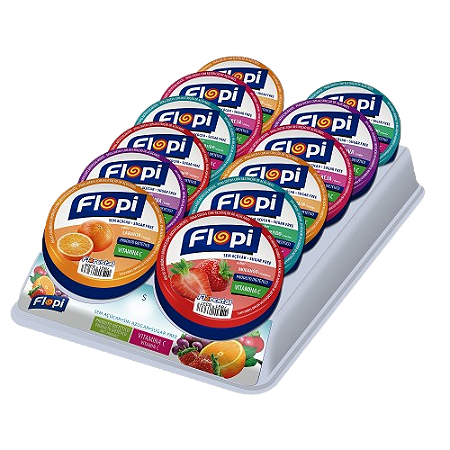 Bala Flopi Sem Acucar Lata Sortida 12x40g