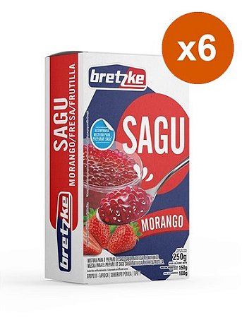 Sagu Aromatizado Bretzke Morango 6x250g