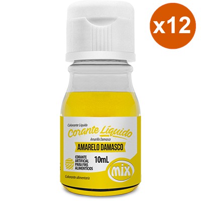 Corante Alim Liq Mix Amarelo Damasco 12x10ml