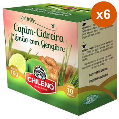 Cha Chileno Capim Cidreira Limao e Geng 6x10g