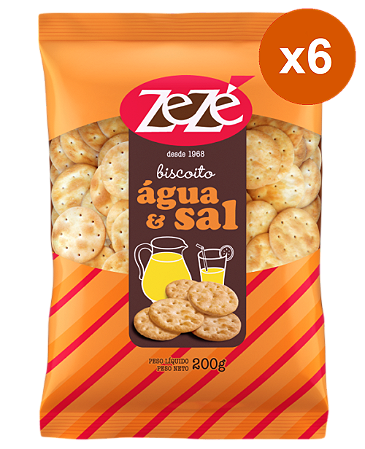 Biscoito Zeze Agua e Sal 6x200g