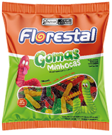 Bala Goma Florestal Minhocas Azedinhas 6x150g