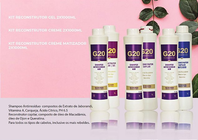 Kit Reconstrutor Capilar G20 1 L + Shampoo 1 L