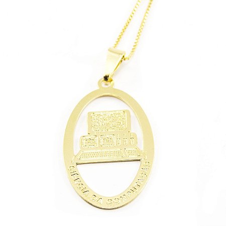 Colar Ciência da Computação - Folheado a Ouro