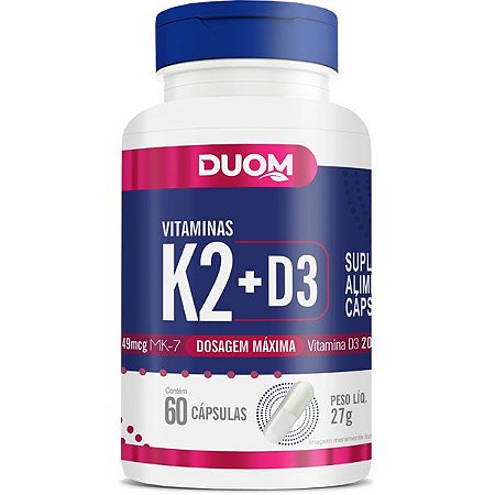 Vitamina K2 + D3 60caps Duom