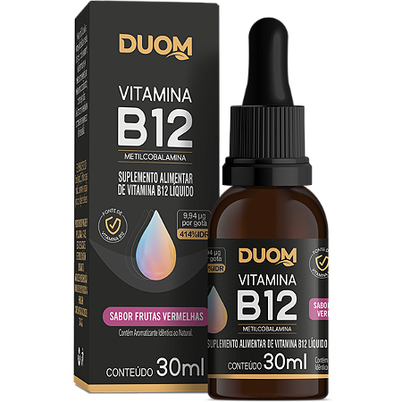 Vitamina B12 Gotas 30ml Duom - Sabor Frutas Vermelhas