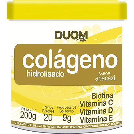 Colágeno Hidrolisado com Vitaminas 200g Sabor Abacaxi