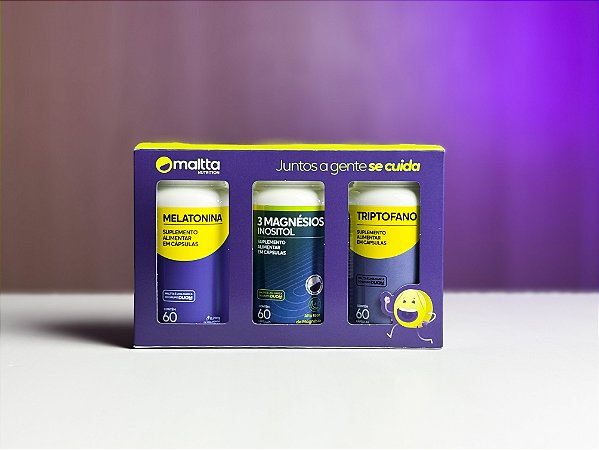 KIT DO SONO - Melatonina, 3 Magnésios Inositol e Triptofano