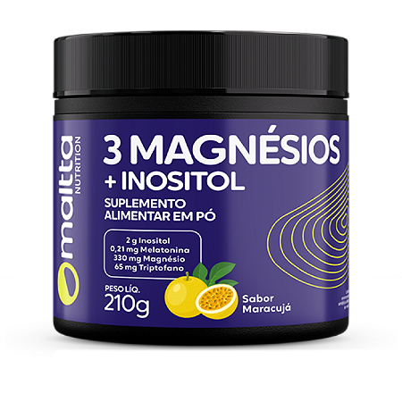 3 Magnésios Inositol 210g Sabor Maracujá