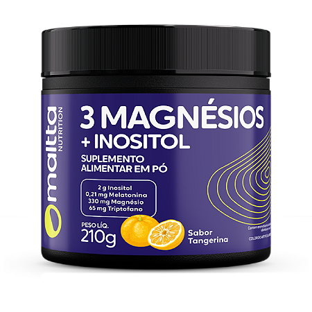 3 Magnésios Inositol 210g Sabor Tangerina