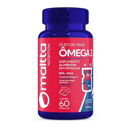 Ômega 3 1000mg - Óleo de Peixe - 60caps Maltta - Paraná Clube