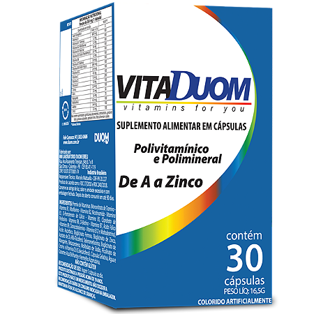 VitaDuom Polivitaminico e Polimineral (1 ao dia) 30caps Duom
