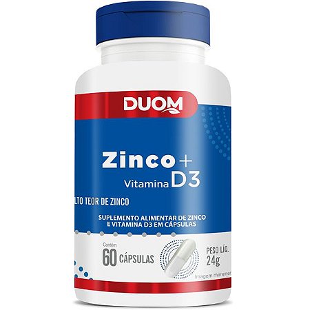 Zinco + Vitamina D3 (1 ao dia) 60caps Duom