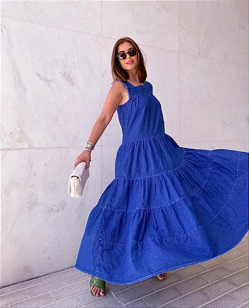 vestido jeans babado