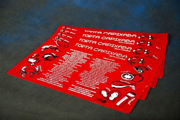 6- Jogo Americano Receita da Torta Capixaba – à partir de 2 peças