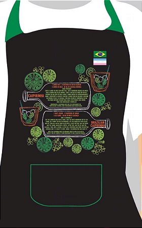 7 - Kit Avental Receita da Caipirinha + Socador - Português e Inglês 2x de 60,00