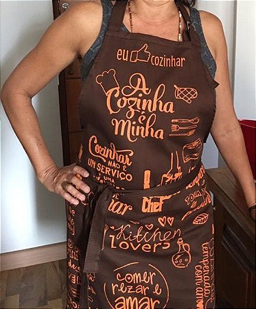 3- Kit Avental A Cozinha é Minha + Bandana em Malha 2x de 60,00