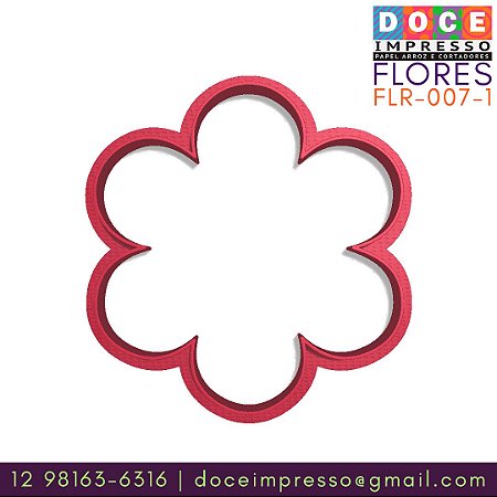 Flores Cortador Contorno Flor 6 Petalas Pontas Circulares Rasa Doce Impresso Cortadores E Papel Arroz Personalizados