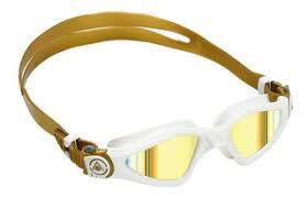 Óculos De Natação Aqua Sphere Kayenne Compact Fit (Branco/Dourado - Lente Titanium Dourada)