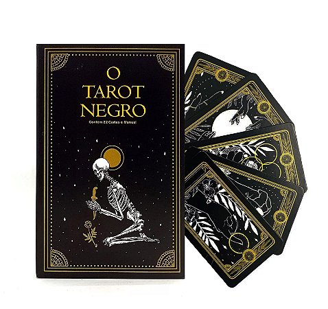 Baralho O Tarot Negro Caveira 22 Cartas Com Manual