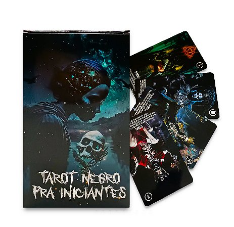 Baralho Tarot Negro para Iniciantes 22 Cartas Explicativas