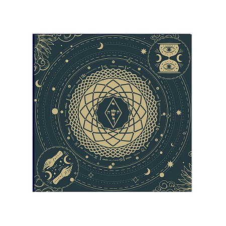 Toalha Para Leitura de Tarô Elemental Magia dos Astros Verde