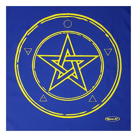 Toalha Wicca Pentagrama Toalha Tarô com Brilho Azul Am 70CM