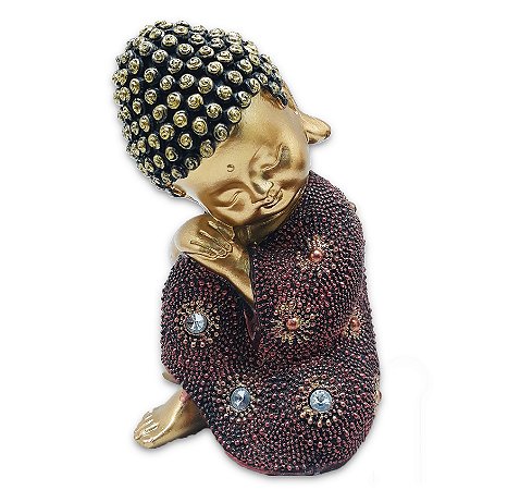 Baby Buda da Sabedoria Buda Refletindo Brilhante 12 cm