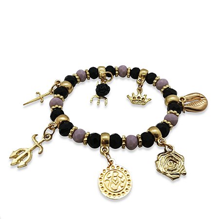 Pulseira Maria Mulambo Lilas Umbanda Candomblé Ajustável