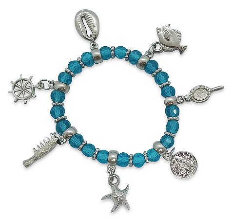 Pulseira Feminina de Iemanjá Azul Rainha do Mar Ajustável