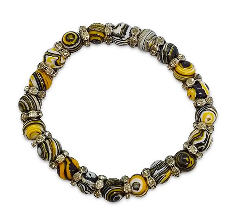Pulseira  de Pedras Naturais Malaquita Amarela